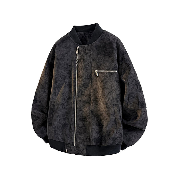 Men's Casual Oversized Bomber Jacket made from durable material with practical pockets Lisslune