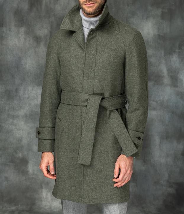 Men's elegant trench coat with waist belt and modern accents Lisslune