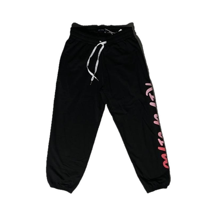 Women's loose sport jogging pants with elastic waistband and modern lettering Lisslune