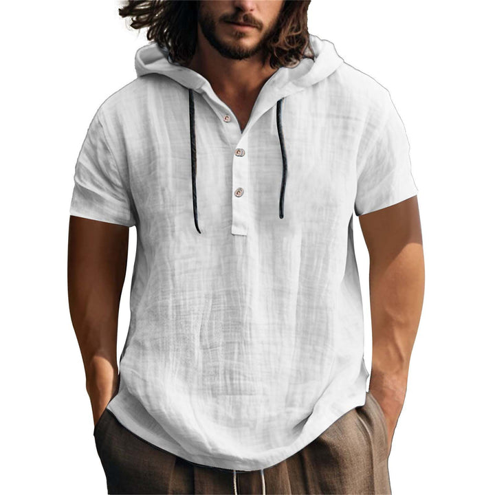 Men's casual hoodie shirt with button placket and comfortable cotton quality Lisslune