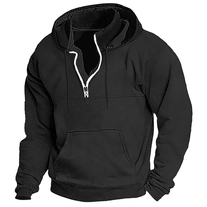 Men's Fleece Hoodie with Half Zip Lisslune