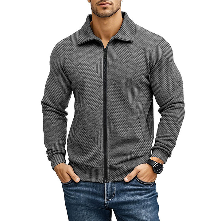 Men's cardigan with textured design and sporty collar Lisslune