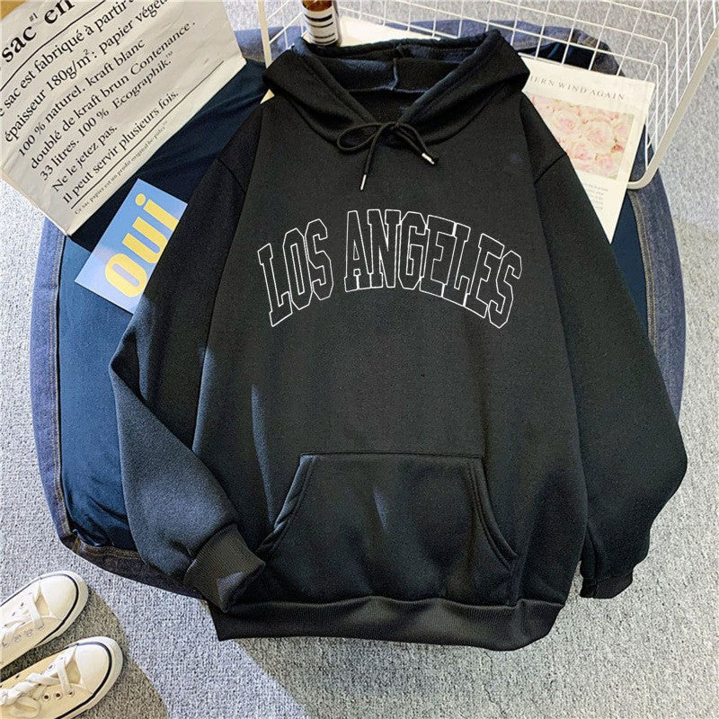 Women's hoodie with creative Los Angeles lettering Lisslune