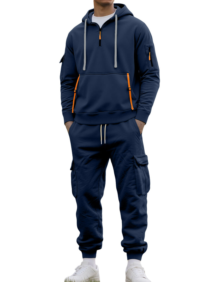 Men's Functional Sports Set with Hood and Practical Pockets Lisslune