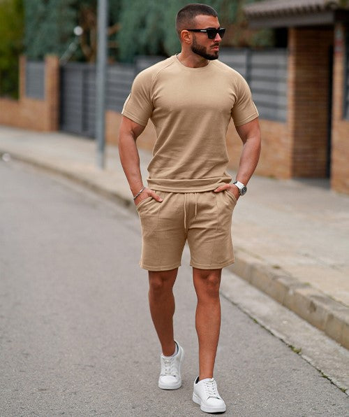 Men's sporty short-sleeve set with comfortable shorts Lisslune