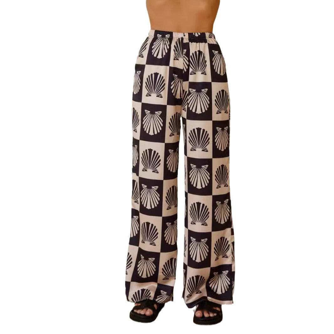 Women's Comfortable Two-Piece Set with Artistic Print and Loose Fit Lune London