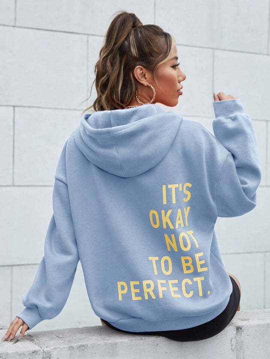 Women’s hoodie with motivational lettering and cozy lining Lisslune