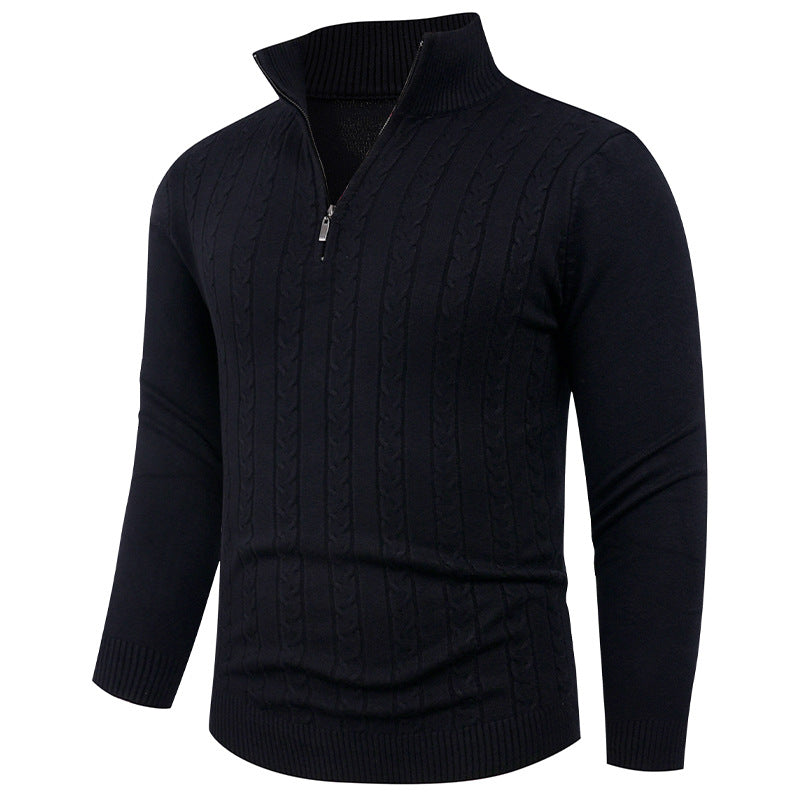 Men's Structured Sweater with ZIP Collar Lisslune