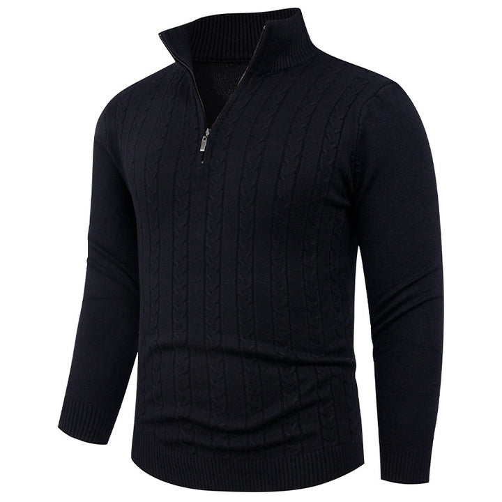 Men's Structured Sweater with ZIP Collar Lisslune