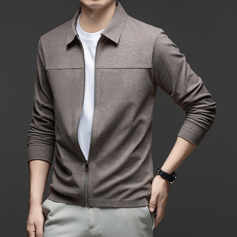 Men's Casual Jacket with Elegant Zipper and Modern Collar Lisslune