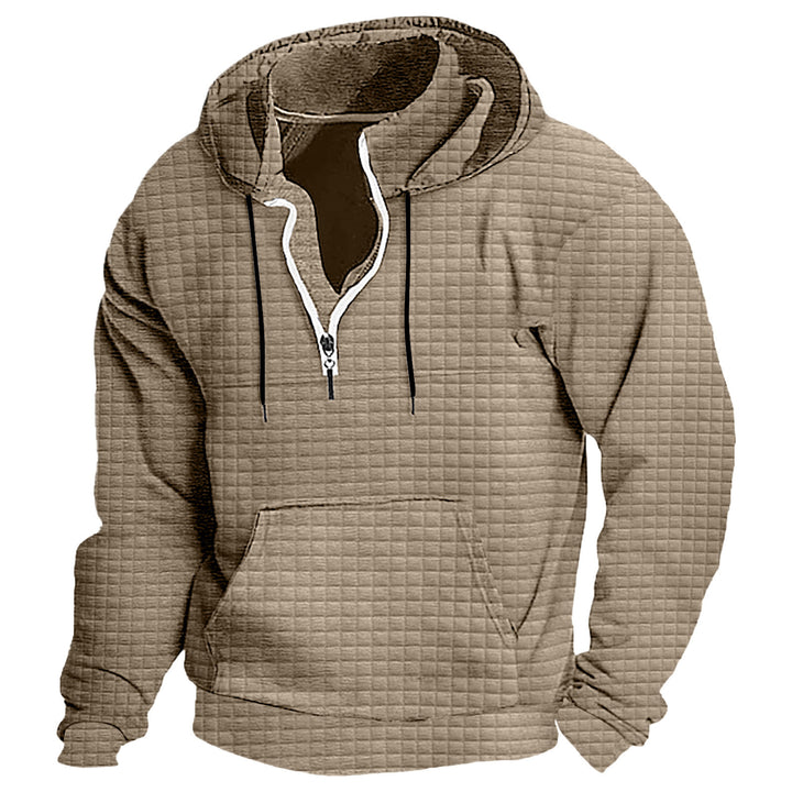Men's hooded sweatshirt with textured design and practical zipper Lisslune
