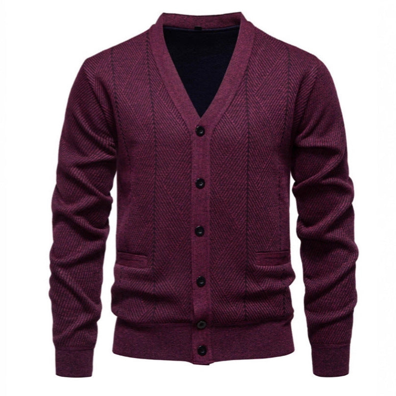 Men's fashionable cardigan with unique diamond pattern Lisslune