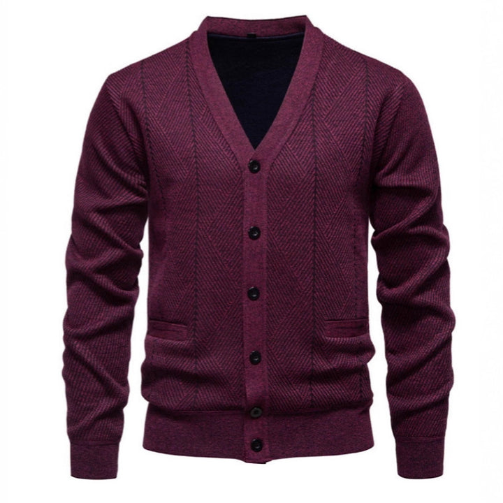 Men's fashionable cardigan with unique diamond pattern Lisslune
