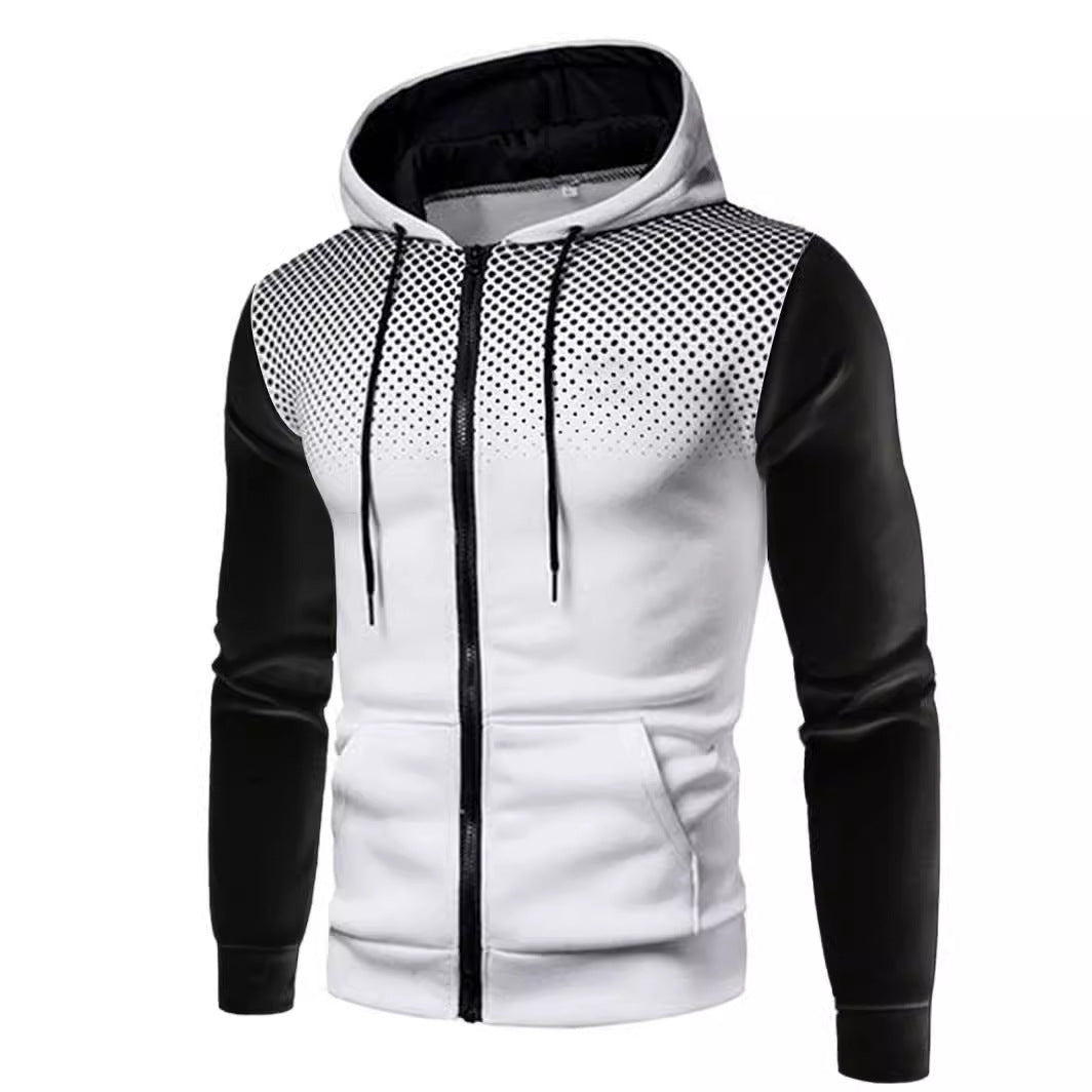 Men's sporty hooded jacket with contrasting inserts Lisslune