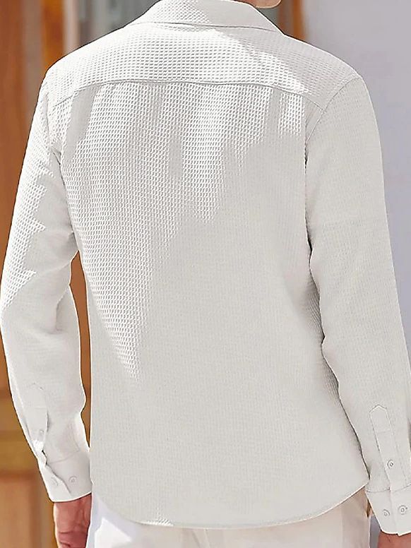 Men's elegant long-sleeve shirt with textured pattern Lisslune