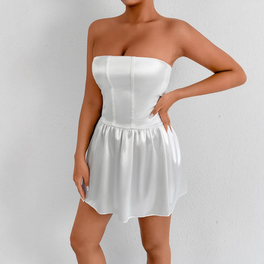 Damen Abendkleid mit tailliertem Oberteil und fließendem Rock Lisslune