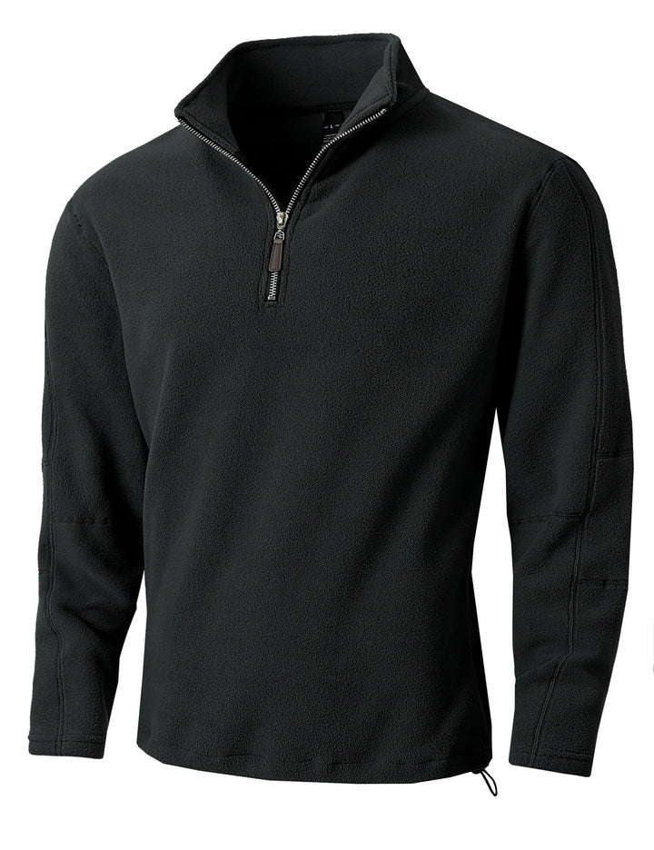 Men's fleece pullover with practical zipper elements and high collar Lisslune