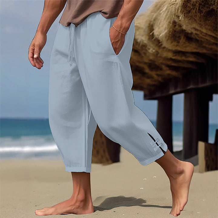 Men's Casual Beach Pants with Adjustable Waistband and Practical Side Pockets Lisslune