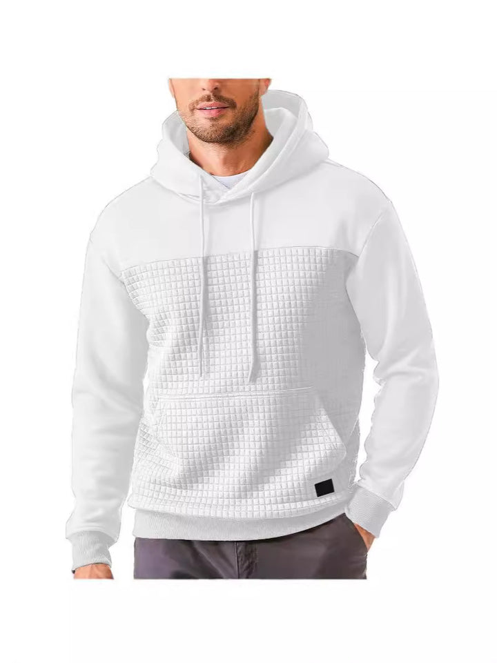Men's Hoodie with Geometric Texture Design Lisslune