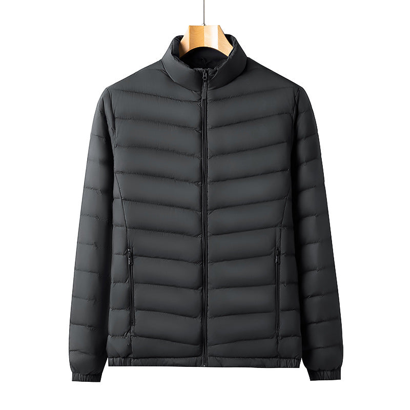 Men's Lightweight Quilted Jacket with High Collar and Side Pockets Lisslune