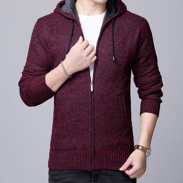 Men's cozy hooded jacket with fleece-lined interior Lisslune