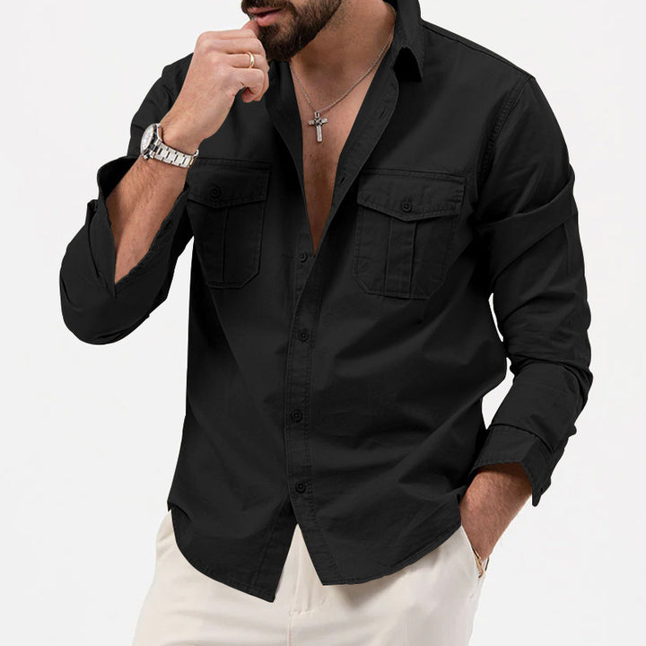 Men's long-sleeve shirt with practical chest pockets and modern cut Lisslune