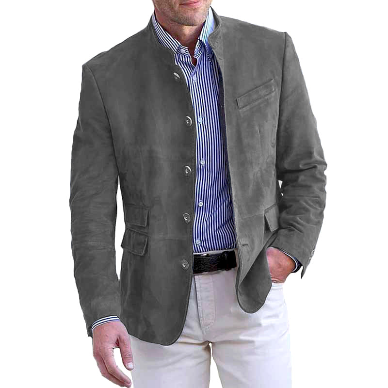 Men's elegant and stylish suit jacket made of high-quality leather Lisslune