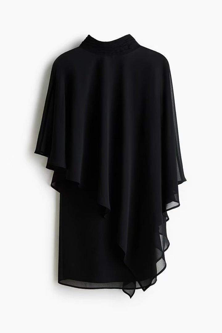 Women's elegant chiffon tunic with asymmetric cut and flowing design Lisslune