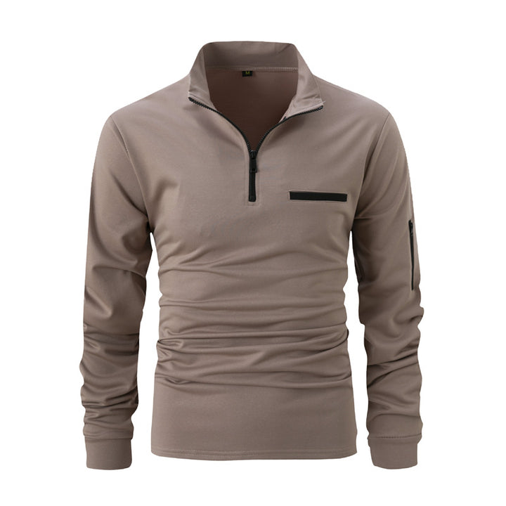 Men's sporty sweater with half zip and practical pockets Lisslune