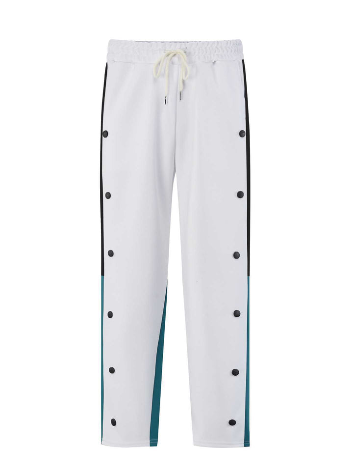 Men's sporty training pants with buttons and elastic waistband Lisslune