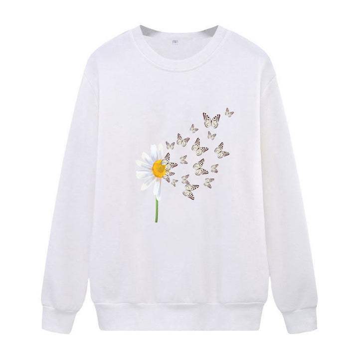 Women's sweatshirt with floral butterfly design Lisslune
