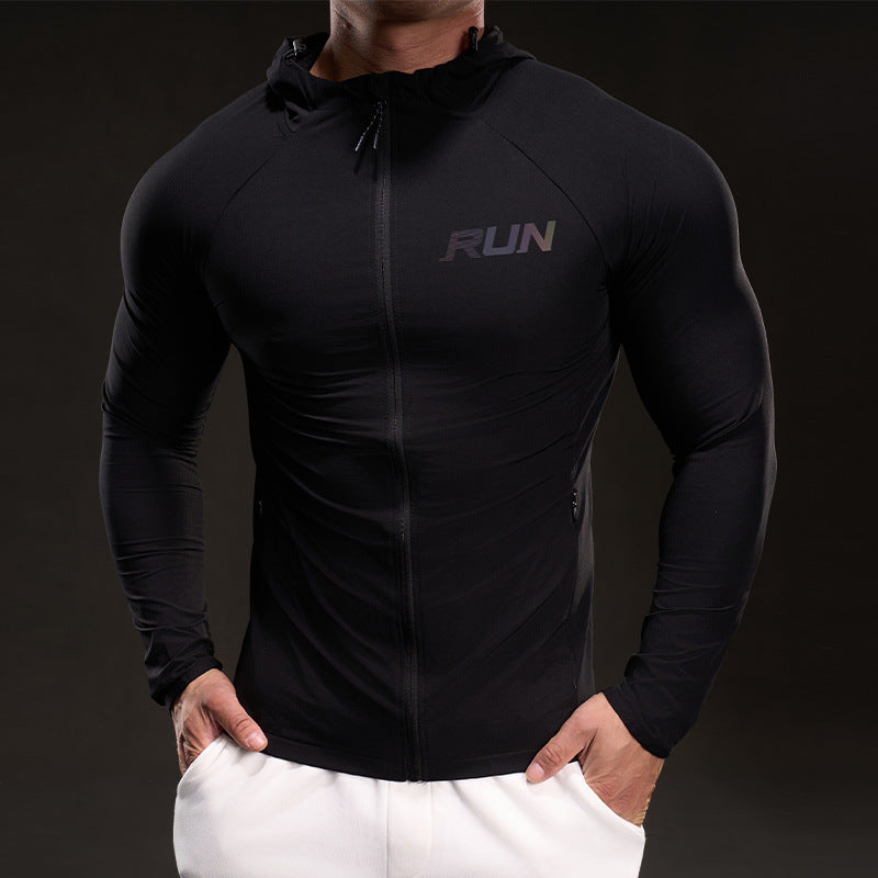 Men's Training Jacket with Breathable Properties and High Collar Lisslune