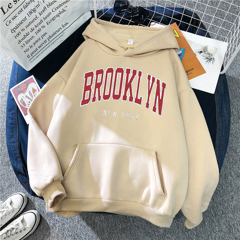 Women's hoodie with stylish Brooklyn print Lisslune