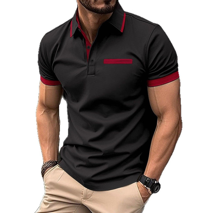 Men's polo shirt with stylish contrast collar and practical chest pocket Lisslune
