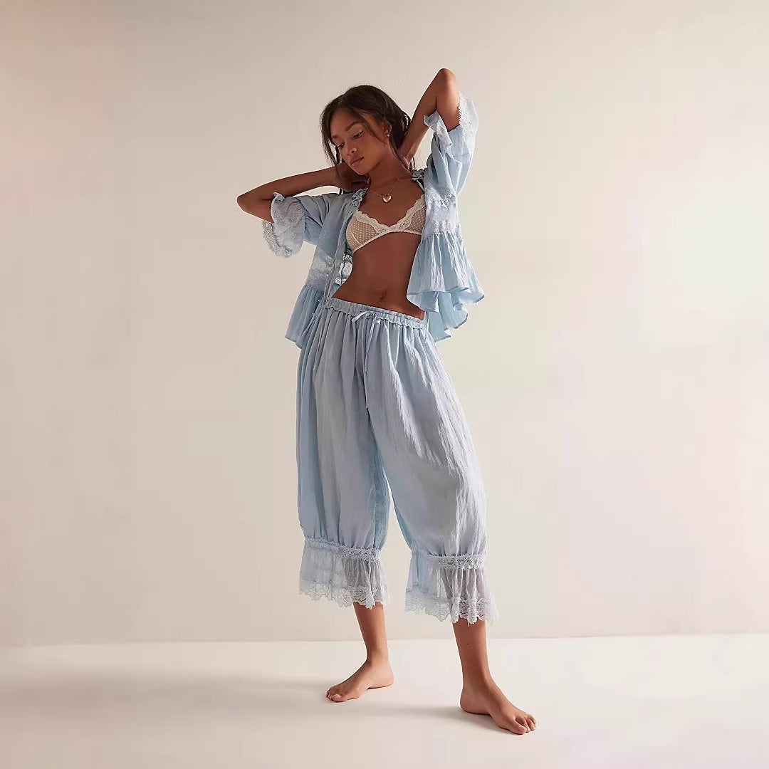 Women's Airy and Elegant Culotte with Lace Trim Lisslune