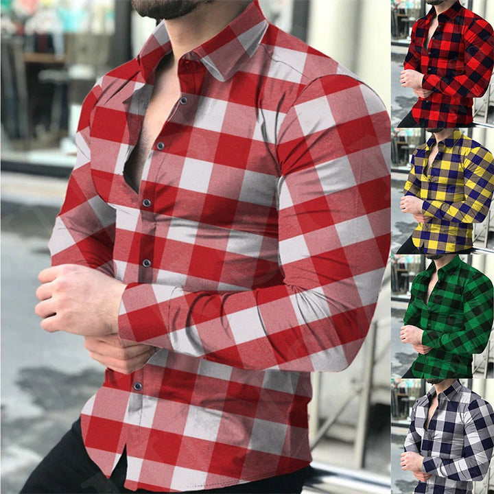 Men's flannel shirt with fashionable check pattern and high-quality cotton quality Lisslune