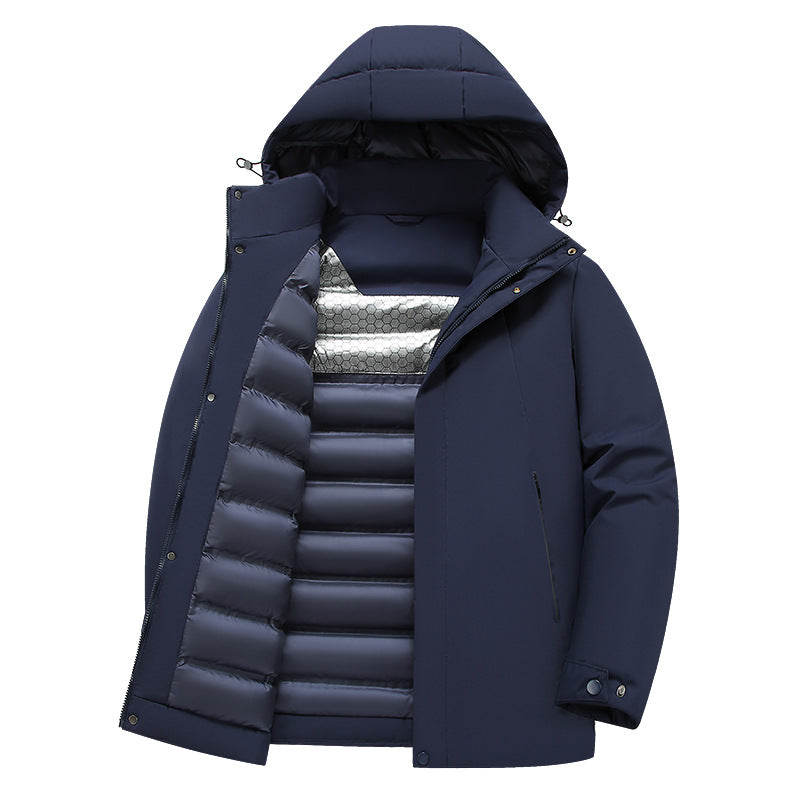 Men's insulated functional jacket with hood and water-repellent properties Lisslune