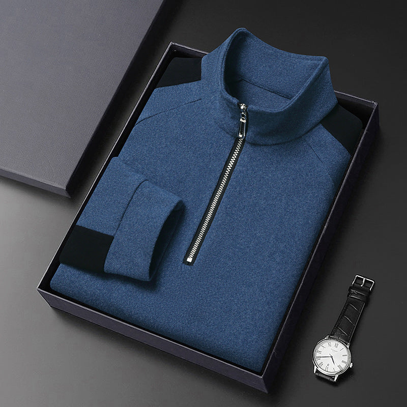 Men's Modern Pullover with Half-Latex Zipper and Ergonomic Cut Lisslune