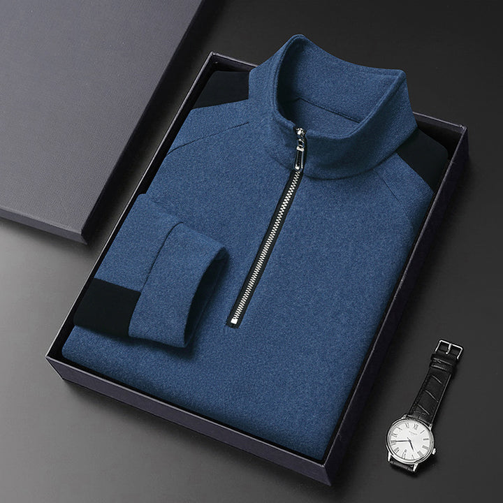 Men's Modern Pullover with Half-Latex Zipper and Ergonomic Cut Lisslune