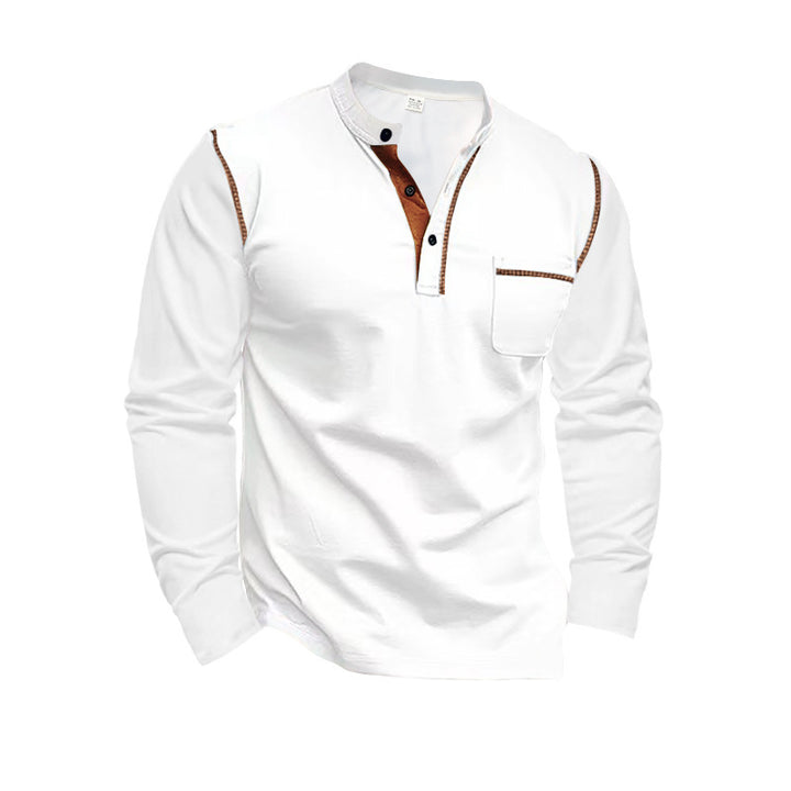 Men's long sleeve shirt with elegant contrast details Lisslune