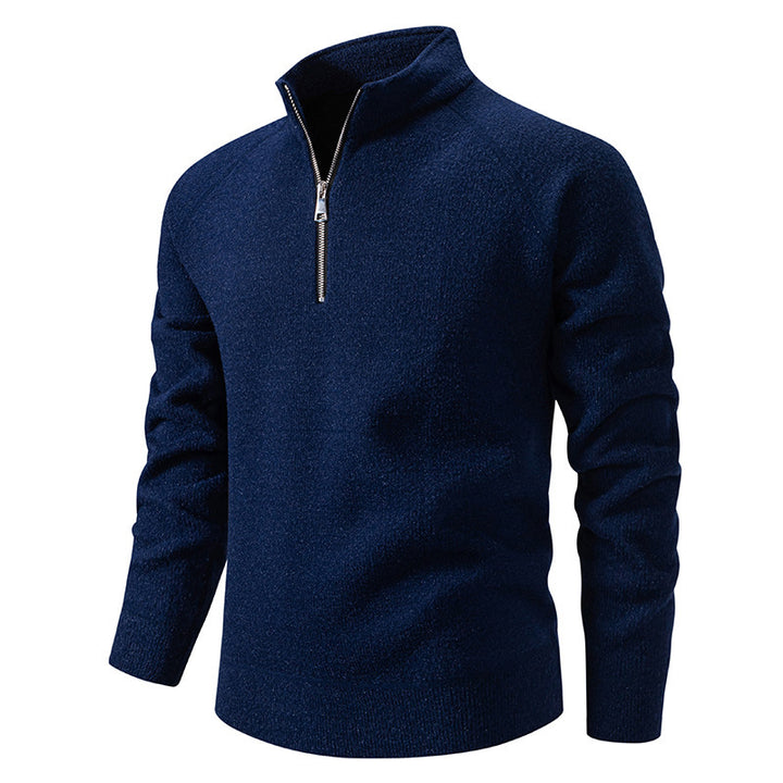 Men's turtleneck sweater with modern zipper and textured design Lisslune