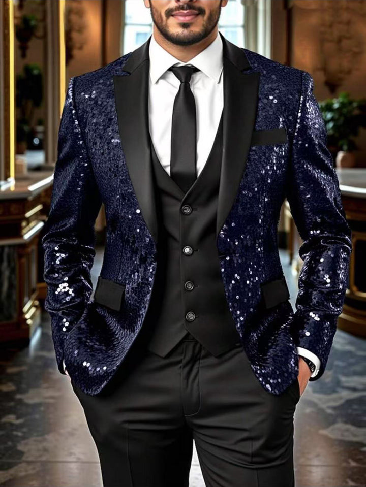 Men's elegant sequin blazer with modern cut Lisslune