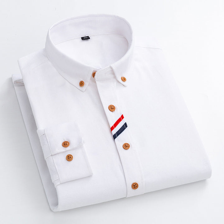 Men's Chambray Shirt with Textured Fabric and Stylish Contrast Details Lisslune