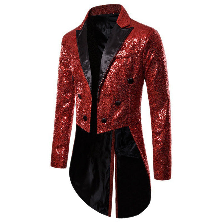 Men's glittering tuxedo jacket with elegant cut and shimmering sequins Lisslune
