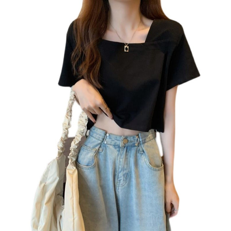 Women Cropped T-Shirt with modern details Lisslune
