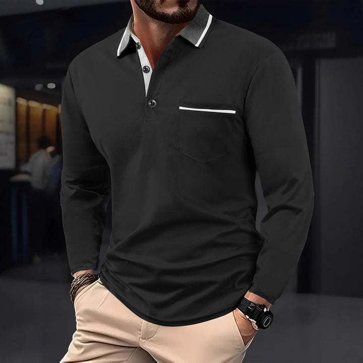 Men's polo shirt with modern color and collar contrast Lisslune