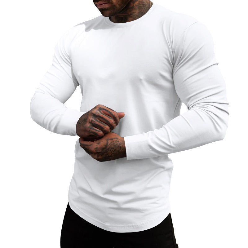 Men's long sleeve shirt made of soft cotton blend with modern cut and round neck Lisslune