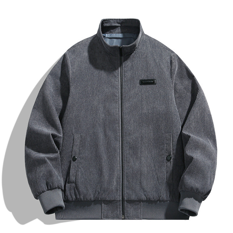 Men's cord jacket with high collar and practical pockets Lisslune