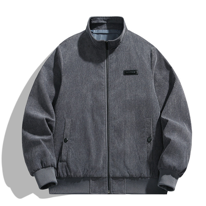 Men's cord jacket with high collar and practical pockets Lisslune