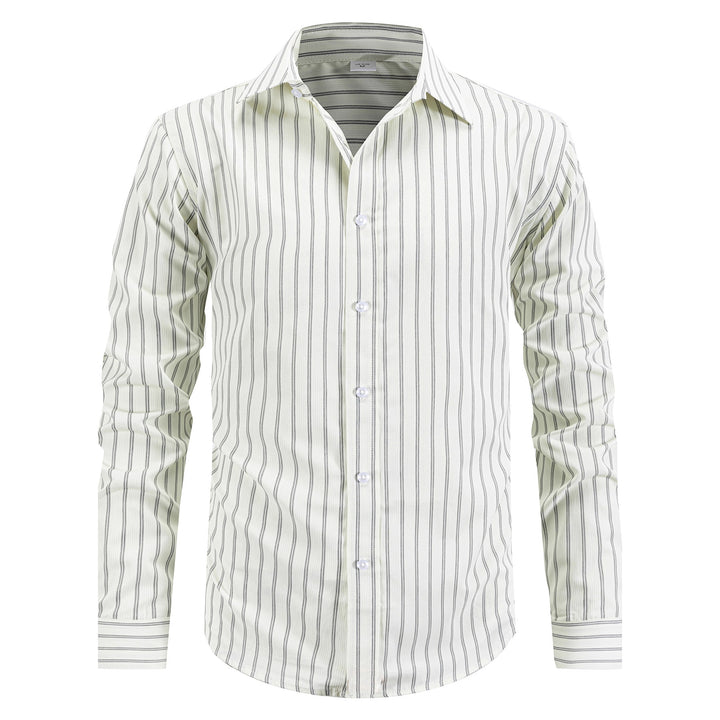 Men's striped long-sleeve shirt made of high-quality cotton Lisslune